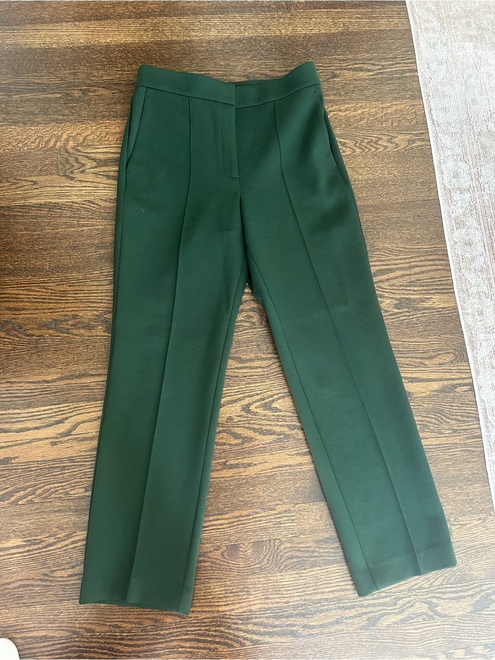 Ann Taylor Dark Green Straight-Leg Dress Pants